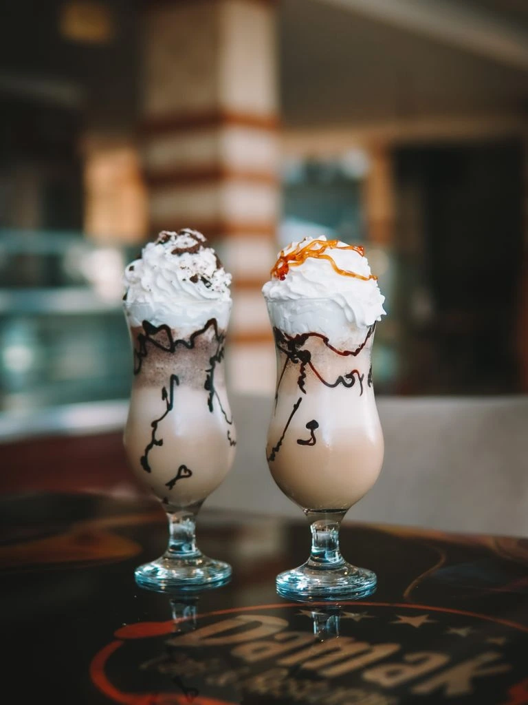Georgia Peach & Pecan milkshake with whipped cream